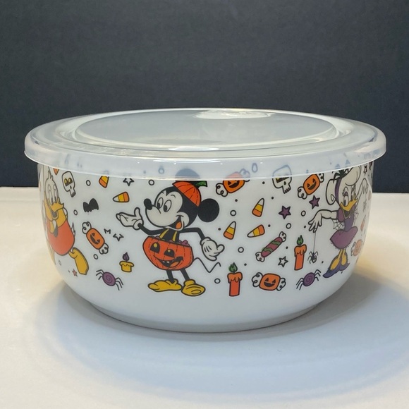 Disney Mickey and Friends Halloween Ceramic Storage Bowl with Vented Lid - Picture 4 of 13